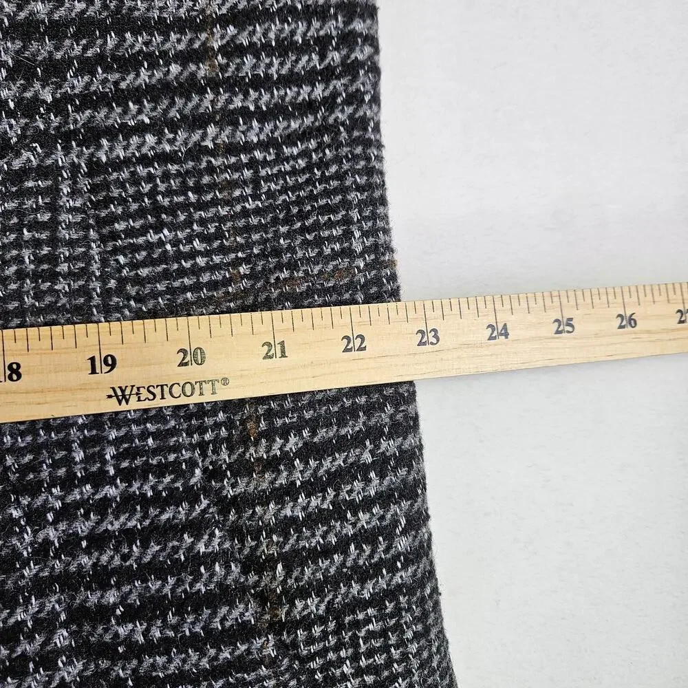 J.Crew Thompson Tweed Overcoat Men 40 Herringbone Plaid Wool Blend Black Heavy M